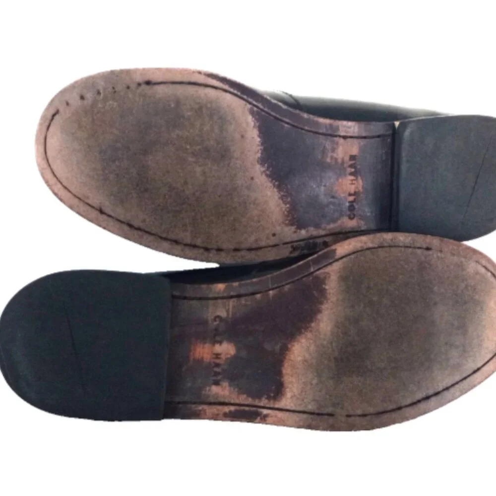 Cole Haan Men’s Black Leather Tassel Loafers Slip On Shoes Size 10D EUC